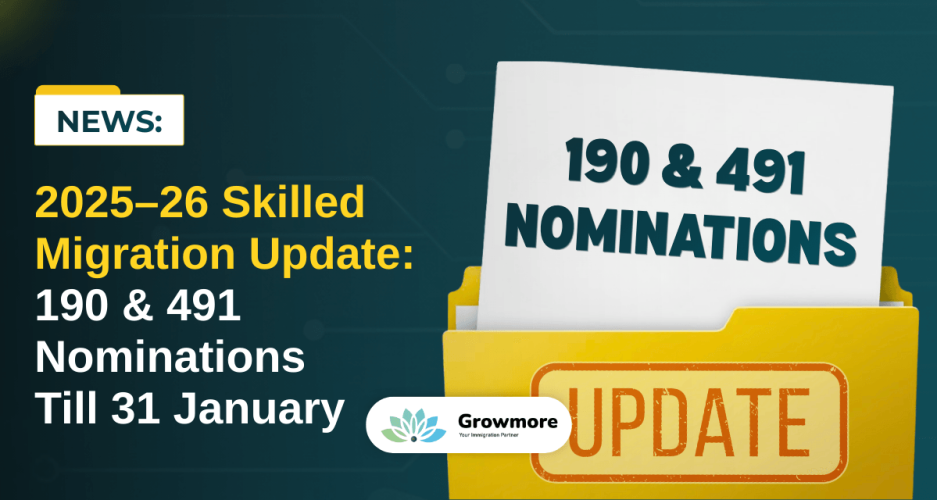 2025–26 Skilled Migration Update: 190 & 491 Nominations Till 31 January